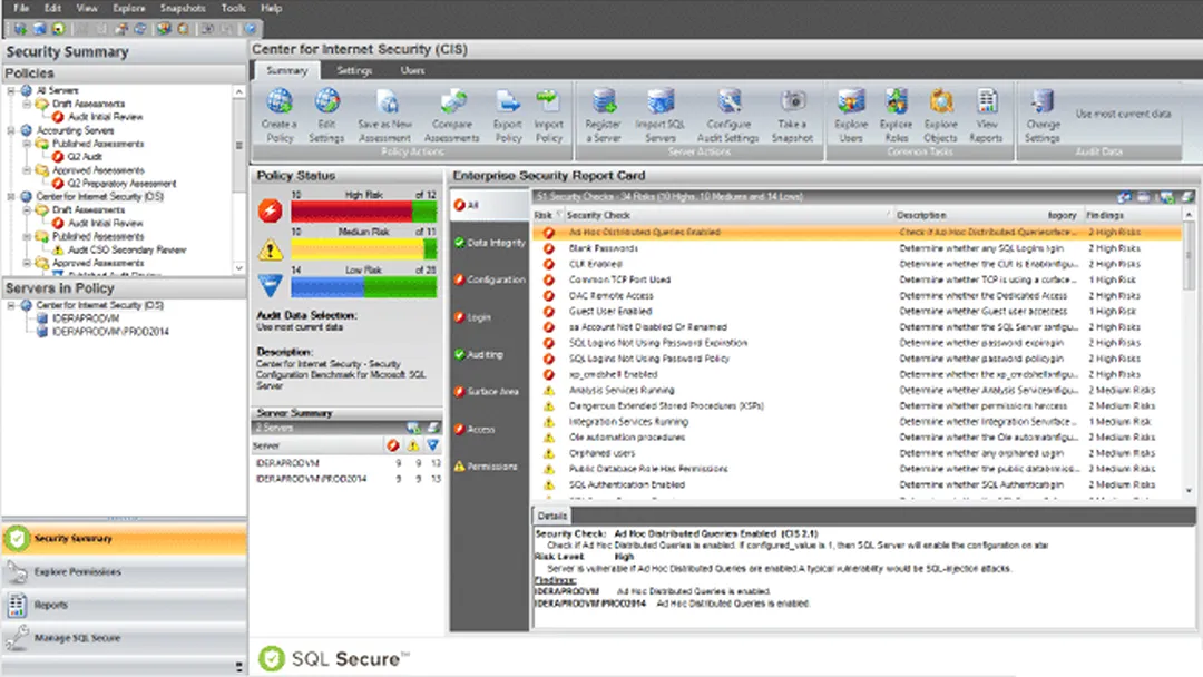 سامانه ارزیابی و امنیت پایگاه داده SQL Server
